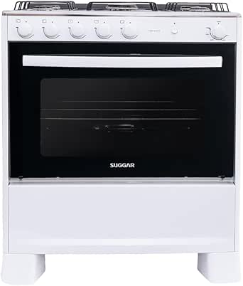 Suggar Fogão Cook Start Branco Mesa Inox 5 Bocas 2 Queimadores Família Acendimento Automático Fgics520br