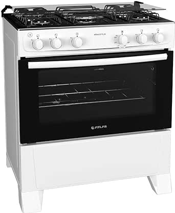 fogao-5-bocas-atlas-monaco-plus-branco-com-acendimento-automatico-e-mesa-inox - Imagem