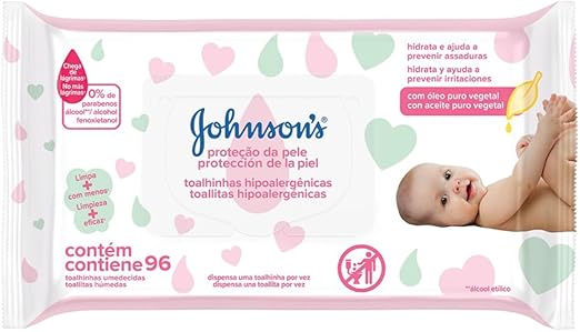 lenco-umedecido-protecao-pele-johnsons-96-unidades-branco - Imagem