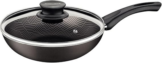 Frigideira Funda Tramontina Paris Em Alumínio Com Revestimento Interno E Externo Em Antiaderente Starflon Max Chumbo Com Tampa De Vidro 26 Cm 2,9 L