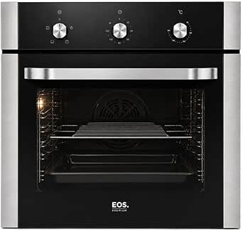 Forno Elétrico de Embutir Eos 65 Litros Porta de Vidro Preto com Inox Efe653epi 220v