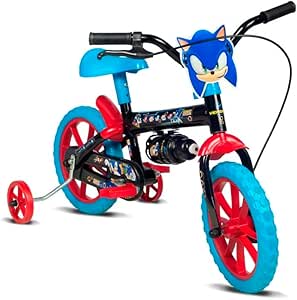 verden-bicicleta-infantil-sonic-aro-12-preta-e-azul-com-rodinhas-e-garrafinha-eaxn - Imagem