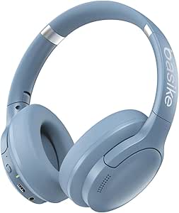 basike-fone-de-ouvido-bluetooth-anc-cancelamento-de-ruido-ativo-headphone-bluetooth-53edr-som-surround-3d-headset-com-microfone-certificacao-hi-pure-audio-30-horas-reproducao-y6-azul - Imagem