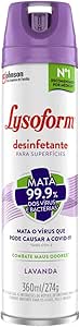 Lysoform Lavanda, Desinfetante Aerossol, Desinfetante para superfícies, 360ml