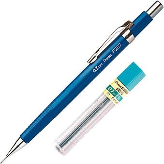 pentel-sharp-p207-conjunto-de-lapiseira-e-tubo-de-grafites-azul-07-mm - Imagem
