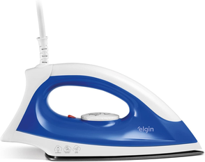 Ferro De Passar A Seco Iron Force Elgin Super Leve Branco E Azul Base Antiaderente 127v