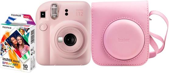 kit-camera-instax-mini-12-com-pack-10-fotos-macaron-e-bolsa-lilas-candy - Imagem