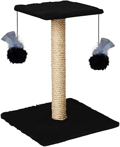 arranhador-para-gatos-poste-com-brinquedo-duplo-exclusivo-preto - Imagem