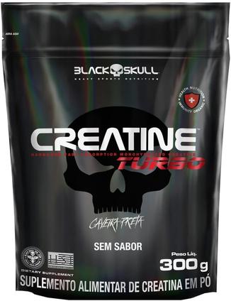 Imagem do produto Creatine Turbo BlackSkull - Creatina Monohidratada em pó, com carboidrato para melhor absorção e performance (300g Refil, Sem sabor) na loja Amazon