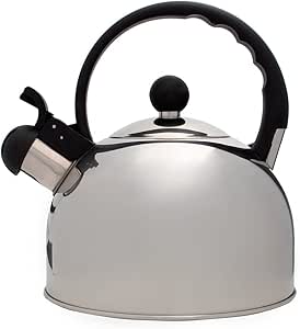 Mimo Style Chaleira Com Assobio de Alerta, Alça e Tampa Flip-up, Capacidade Para 2 Litros e Acabamento Espelhado, Produzida em Aço Inox Resistente e Duradouro