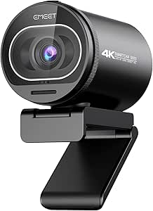 EMEET Webcam 4K para PC, webcam S600 com sensor Sony, 2 microfones de redução de ruído, FOV de 65° a 88°, foco automático TOF, capa de privacidade rotativa integrada, 1080p a 60FPS, ideal para