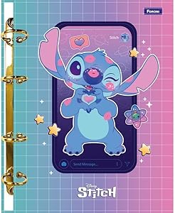 caderno-argolado-stitch-sem-lombo-120-folhas-foroni - Imagem