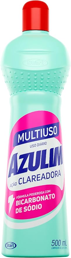 Multiuso Ação Clareadora sem Perfume Azulim, 500ml | Limpador Multiuso Prático Para as Superfícies Laváveis, Desengordura, Remove Incrustações, Fuligem, Poeira, Marcas de Dedos, Remove Manchas Escuras