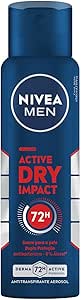 nivea-men-desodorante-antitranspirante-aerossol-dry-impact-150ml-protecao-prolongada-de-72h-dupla-protecao-antitranspirante-protecao-extra-seca-sem-aluminio-corantes-e-conservantes - Imagem