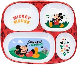 prato-com-divisoria-de-melamine-disney-mickey-mouse-produto-oficial - Imagem