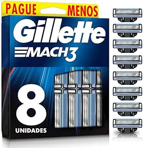 carga-para-aparelho-de-barbear-gillette-mach3-leve-8-pague-6-amazon - Imagem