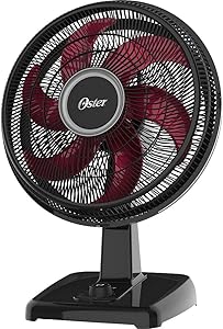 Oster Ventilador Power Fresh 2 em 1, 110V, Preto/Vermelho, 140W, OVTR481
