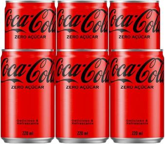 Pack De Coca-cola Sem Açucar Lata 220ml 6 Unidades