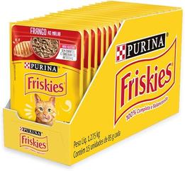 Imagem do produto Pack Nestlé Purina Friskies Ração Úmida Para Gatos Adultos Frango Ao Molho - Com 15 Sachês 85g na loja Amazon