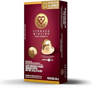 3 Corações Cápsulas de Café Cerrado Mineiro, Compatíveis com Nespresso, contém 10 cápsulas