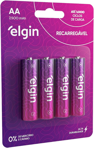 pilha-recarregavel-ni-mh-aa-2500mah-blister-com-4-pilhas-elgin-baterias - Imagem