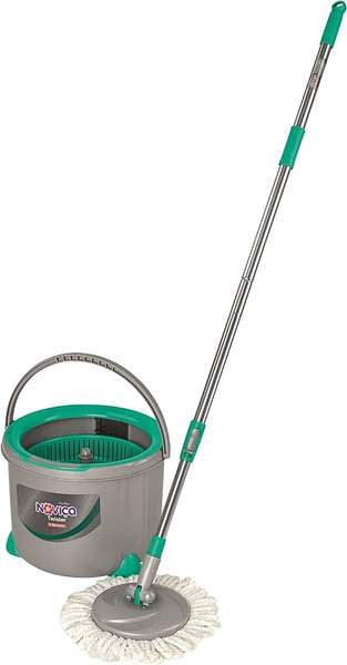 mop-twister-de-microfibra-com-cabo-e-balde-de-13-litros-cor-branco-cinza-tiffany-linha-novica-bettanin - Imagem