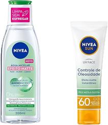 nivea-kit-sun-facial-beauty-oleosidade-fps60-50ml-agua-micelar-efeito-matte-200ml - Imagem