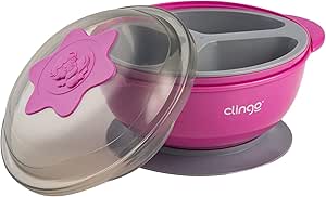 clingo-prato-com-ventosa-e-divisoria-colors-rosa-cinzarosa - Imagem