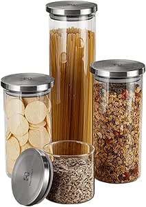 Potes Herméticos Porta-Mantimentos com Tampa de Inox Electrolux - 4 unidades