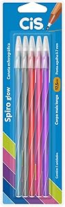 caneta-esferografica-spiro-glow-cis-multicor-blister-com-5-unidades - Imagem