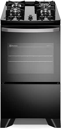 Electrolux Fogão 4 bocas Electrolux Preto Efficient Mesa Vidro, Tripla Chama e PerfectCook (FE4GB) Bivolt