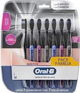 oral-b-escova-de-dente-indicador-black-charcoal-7-unidades - Imagem