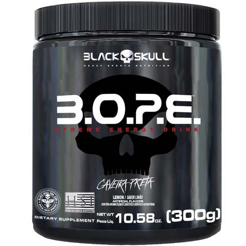 Black Skull Pré Treino B.o.p.e. Sabor Limão Em Pó X 300g