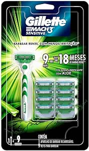 aparelho-de-barbear-gillette-mach3-sensitive-9-cargas - Imagem
