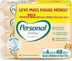 personal-toalha-umedecida-baby-camomila-promopack-192-unidades - Imagem