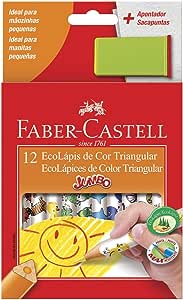 faber-castell-123012ap-ecolapis-triangular-jumbo-lapis-de-cor-apontador-incluido-com-deposito-12-cores - Imagem