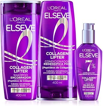 Kit Shampoo, Condicionador e Sérum L'Oréal Paris Elseve Colágeno