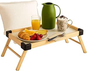 Bandeja para Café da Manhã na Cama Dobrável de Madeira Mesa Infantil Multiuso Portátil Bandeja para Servir Refeições Mesa para Notebook Fácil de Armazenar Uso Prático Premium