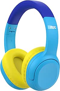 aoc-headphone-bluetooth-luccas-neto-aventureiro-azul-ln001bl00-com-adesivos-para-personalizar-seu-fone - Imagem