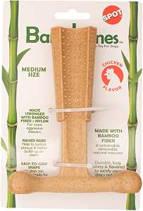 Imagem do produto JAMBO PET | Osso Mordedor Para Cachorro | Bamboobone T | Fortalece Dentes E Musculatura Bucal | Resistente | Feito em Bamboo| Sabor Frango | Tamanho Médio na loja Amazon