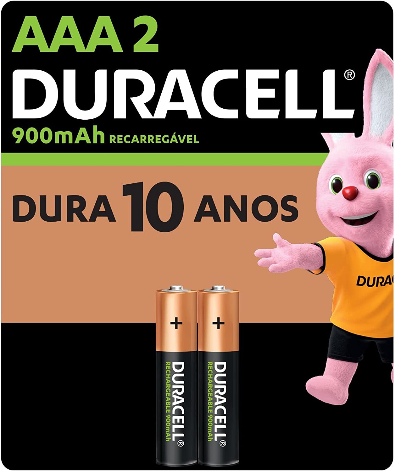 Pilha Recarregável AAA Palito DURACELL Com 2 Unidades