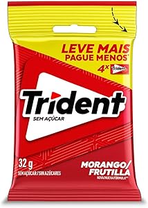 chiclete-trident-morango-32g-pacote-com-4-embalagens - Imagem