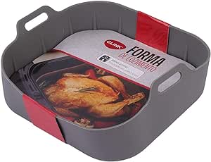panela-de-silicone-quadrada-fritadeira-microondas-calca-forma-20x20cm-cesto-para-air-fryer - Imagem