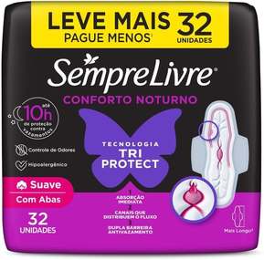 Sempre Livre Absorvente Externo Noturno Plus Noite E Dia Suave 32un Embalagem Pode Variar