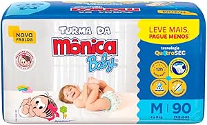 fralda-turma-da-monica-baby-giga-m-90-unidades-turma-da-monica-baby-azul-m - Imagem