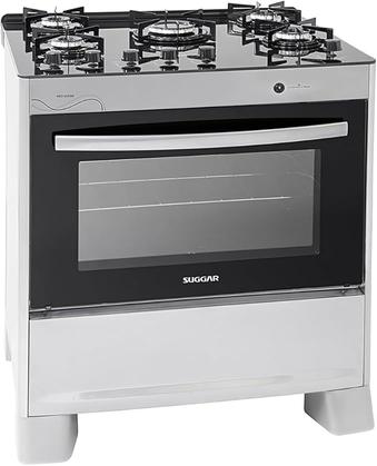Suggar Fogão Neo Glass Prata Mesa De Vidro 5 Bocas Trempe 6 Apoios Acendimento Automático Fgvng510prix
