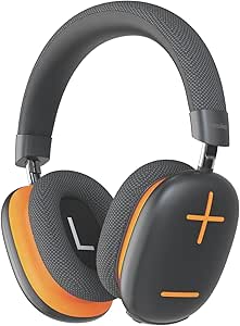 basike-fones-de-ouvido-sem-fio-headphone-bluetooth-on-ear-com-microfone-ate-50-horas-de-musica-hq182b-laranja-preto - Imagem