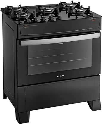 fogao-atlas-5-bocas-preto-atenas-glass-com-acendimento-automatico-bivolt-u4hw - Imagem