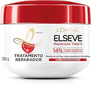 loreal-paris-elseve-creme-de-tratamento-reparador-reparacao-total-5-restaura-e-da-brilho-aos-fios-300g - Imagem