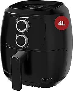 WAP Fritadeira Elétrica Air Fryer FAMILY WAFF2-P 4 Litros, Preto, Revestimento Antiaderente, 1500W 220V
